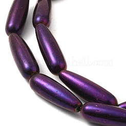 ガラスビーズ連売り  ティアドロップ  インディゴ  21x6mm  穴：1.2mm  約39個/連  31.54インチ（80.1cm）&nbsp;GLAA-G104-01E