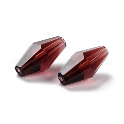 透明なk9ガラスビーズ  多面カット  双円錐形  暗赤色  12x6mm  穴：1mm&nbsp;GLAA-G078-B-20