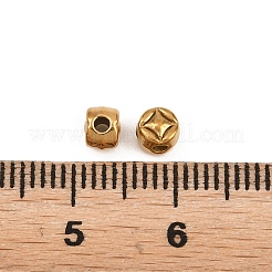 304ステンレススチールビーズ  18KGP本金メッキ  イオンプレーティング（ip）  ラウンド  4x3.5mm  穴：1.4mm&nbsp;STAS-D394-02C-G