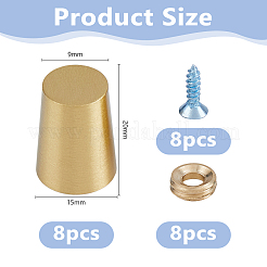 真鍮製家具の脚8袋  コーン  ゴールドカラー  20x15mm&nbsp;KK-DC0005-15