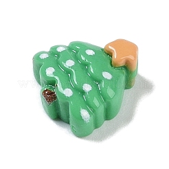 不透明なクリスマステーマの樹脂カボション  クリスマスツリー  12.5x11.5x5.5mm。&nbsp;RESI-H162-06O