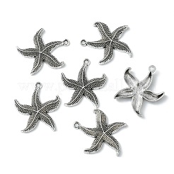 亜鉛合金チャーム  カドミウムフリー＆鉛フリー  ヒトデ/海星  アンティークシルバー  26x23.5x3mm  穴：2mm&nbsp;X-PALLOY-B740-AS