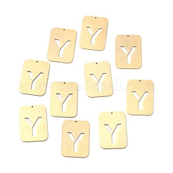 イオンプレーティング（IP）304ステンレスペンダント  アルファベットの長方形  中空  文字.y  32x22x1mm  穴：1.5mm&nbsp;STAS-K216-49Y-G