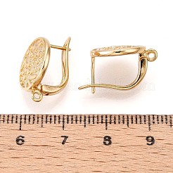 真鍮製フープピアスの発見  鉛フリー＆ニッケルフリー＆カドミウムフリー  フラットラウンド  18KGP本金メッキ  18.5x13.5x10.5mm  穴：1~1.2mm  ピン：0.8mm&nbsp;KK-N261-33G