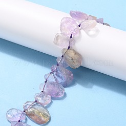 ラフ原石の天然アメトリンビーズ連売り  ナゲット  13~31x7~20x4~9mm  穴：0.8mm  約35~40個/連  15.75''（40センチメートル）&nbsp;G-G010-08