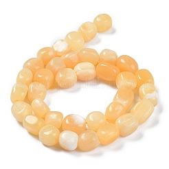天然石トパーズ翡翠ビーズ連売り  ナゲットの転がった石  6.5~15x7~14x7~14mm  穴：1~1.4mm  約32~33個/連  15.16~ 15.75インチ（38.5~40cm）&nbsp;G-C038-02P