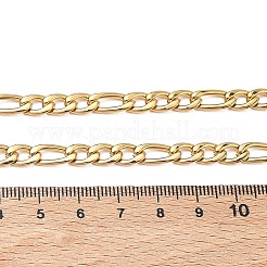 6mm 304ステンレススチール製フィガロチェーンネックレス  イオンプレーティング（ip）  ゴールドカラー  18.11インチ（46cm）&nbsp;NJEW-G203-02G