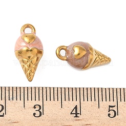 304ステンレススチールエナメルペンダント  イオンプレーティング（ip）  ゴールドカラー  アイスクリーム  17x8x8mm  穴：1.6mm&nbsp;STAS-I346-25G-07
