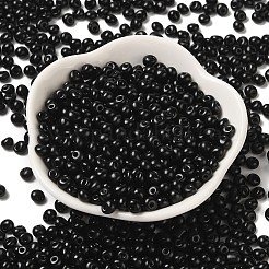 不透明ベーキングペイントガラスシードビーズ6/0個  ティアドロップ  ブラック  4.5~5x4x3~3.5mm  穴：0.9mm  約5625個/ポンド&nbsp;SEED-M012-02A-12
