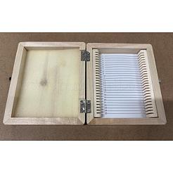 1人用木製顕微鏡スライド収納ボックス25個  鉄製の留め具が付いた長方形  ベージュ  130x108x35mm  内径：110x88mm&nbsp;CON-CA0001-032