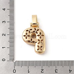真鍮製マイクロパヴェキュービックジルコニアペンダント  18KGP本金メッキ  文字p  23x17x6mm  穴：5x3mm&nbsp;ZIRC-P121-01G-P
