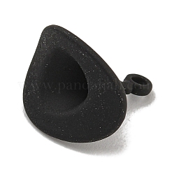 ラックメッキ合金ペンダント  鉛フリー＆カドミウムフリー  帽子チャーム  ブラック  13x14.5x11.5mm  穴：1.5mm&nbsp;PALLOY-F312-64