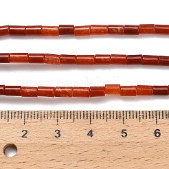 染め加工天然石ホワイトジェイドビーズ連売り  コラム  ファイヤーブリック  5x3mm  穴：1mm  約72個/連  15.04''（38.2センチメートル）&nbsp;G-P600-B07-01A
