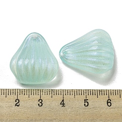 オペークアクリルパーツ  グリッターパウダー付き  シェル形状  淡いターコイズ  24.5x21x10mm  穴：1.6mm&nbsp;OACR-G034-06B