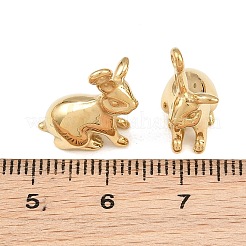 304ステンレスペンダント  ウサギのチャーム  14KGP本金メッキ  18x15.5x7.8mm  穴：1.4mm&nbsp;SA-CBA02E8-10G