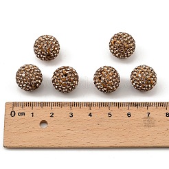パヴェボールディスコビーズ  樹脂粘土ラインストーンビーズ  グレードA  lt.col.topaz  pp15（2.1~2.2mm）  14mm  穴：2mm&nbsp;X-RB-Q195-14mm-246