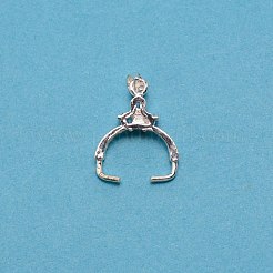 真鍮のアイスピックピンチベイル  ガラスと  長時間のめっき  銀  19x15.5x4.5mm  穴：4x3.5mm  ピン：1mm&nbsp;KK-WH0049-05S