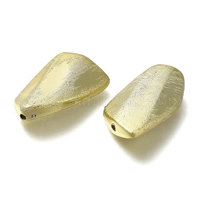UVメッキ CCB プラスチックビーズ  テクスチャー  ナゲット  シャンパンゴールド  28x16x7mm  穴：1.8mm&nbsp;CCB-D008-10G-1