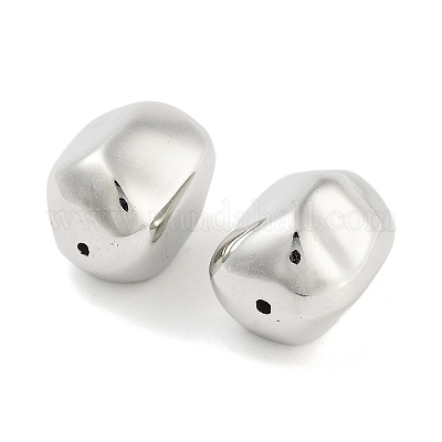 CCBプラスチックビーズ  長方形  プラチナ  15x11x12mm  穴：1.4mm  約388個/500g&nbsp;CCB-S164-44P-1