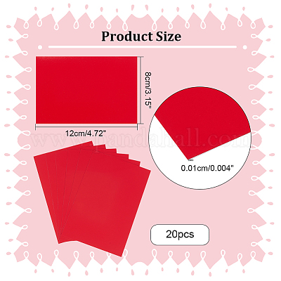 アルミシート  長方形  レッド  80x120x0.1mm  20個/箱&nbsp;FIND-NB0003-89-1