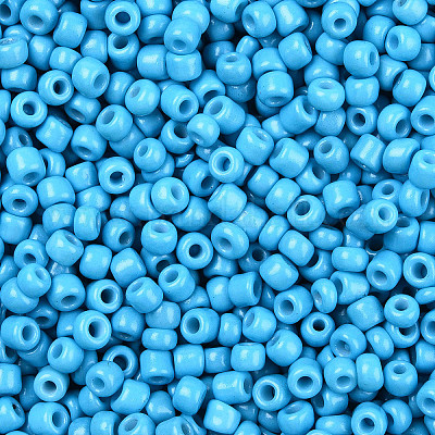 焼付塗装ガラスシードビーズ  ダークターコイズ  12/0  1.5~2mm  穴：0.5~1mm  約30000個/袋&nbsp;SEED-S001-K10-1