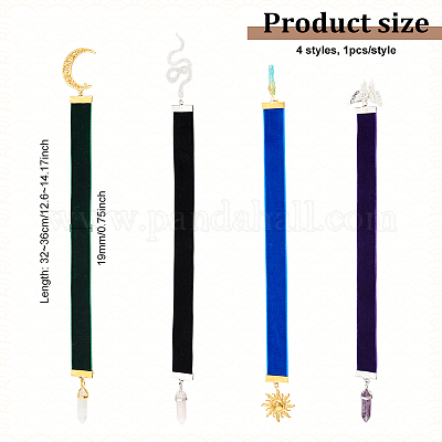 ヘビ/太陽/蝶/月のチャーム付きベルベットブックマーク 天然ローズ