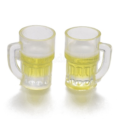 プラスチックペンダントの飾り  生ビール  きいろ  20.5x18.5x14mm&nbsp;KY-A001-01-1