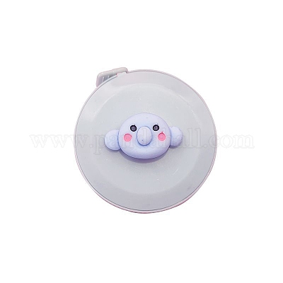 プラスチックの巻尺  フラットラウンド  象  ライトスチールブルー  4.9cm&nbsp;PW-WG1159F-04-1