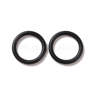 ゴム製のOリングコネクター  リンクリング  ブラック  16x3mm  内径：10mm&nbsp;FIND-G006-2B-A-1