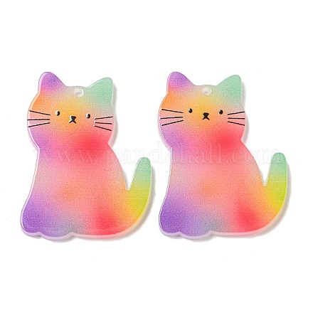 オペークアクリルパーツ  猫の形  38x29x2mm  穴：1.6mm&nbsp;BACR-D002-11B-02-1