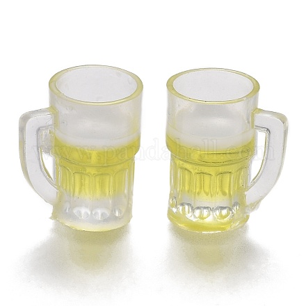 プラスチックペンダントの飾り  生ビール  きいろ  20.5x18.5x14mm&nbsp;KY-A001-01-1
