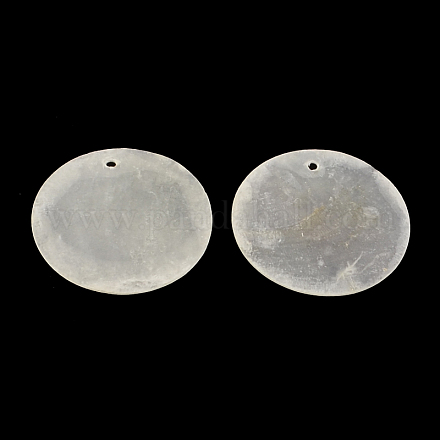 フラットラウンドカピスシェルペンダント ホワイトスモーク 30x0.5~1mm 穴：1.5mmの通販 - PandaHall（パンダホール）