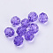 Transparent Acrylic Beads, Faceted, Round, Blue Violet, 6x5.5mm, Hole: 1.7~1.8mm, about 4200pcs/500g