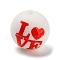 Silicone Beads, Round, LOVE, Red, Word, 15mm, Hole: 2mm