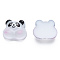 Translucent Resin Cabochons, Printed, Panda, Black, 9.5x11x3.5mm