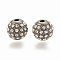 Alloy Bead, with Rhinestone, Round, Crystal, Gunmetal, 8x8mm, Hole: 1.5mm
