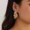 Alloy Stud Earrings, Golden, Nuggets, 50x25mm