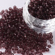 ガラスシードビーズ  トランスペアレント  ラウンド  淡いバイオレットレッド  8/0  3mm  穴：1mm  約10000ビーズ/ポンド&nbsp;SEED-A004-3mm-16-1