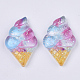 樹脂カボション  グリッターパウダー付き  アイスクリーム  カラフル  34.5x21.5x7mm&nbsp;CRES-T019-08-1