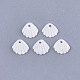 淡水シェルペンダント  ホタテ貝  乳白色  10x11x1.5mm  穴：1.5mm&nbsp;SHEL-T012-62-1