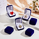 フロッキングバッジ収納ボックス  正方形  ブルー  5.8x5.3x3.5cm&nbsp;CON-WH0816-028-4