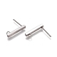 変色しない304ステンレス製イヤリング部品  カン付き  長方形  ステンレス鋼色  15.5x2x2mm  穴：1.5mm  ピン：0.8mm&nbsp;LS-STAS-M274-012C-P-1