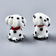 手作り凹凸柄ランプワークビーズ連売り  斑点のある犬  ホワイト  22~23x18~19x15~17.5mm  穴：2.5mm  約20個/連  17.13インチ（43.5cm）&nbsp;LAMP-Q031-002-5