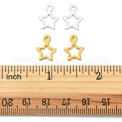 100 個 2 色のチベットスタイル合金チャーム  スター  クリスマス  ゴールデン＆シルバー  14x10x2mm  穴：1.5mm  50個/カラー&nbsp;FIND-FS0001-60