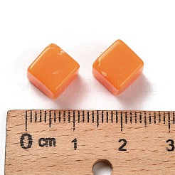 不透明なアクリルビーズ  キューブ  オレンジ  10.5x11x8mm  穴：1.2mm  約868~870個/500g&nbsp;SACR-Z010-01F