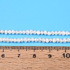 天然養殖淡水パールビーズ連売り  ポテト  乳白色  2~2.5mm  穴：0.4~0.5mm  約157~159個/連  14.57~14.76''（37~37.5センチメートル）&nbsp;PEAR-T006-31