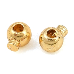 真鍮製つぶし玉カシメ玉  ラウンド  18KGP本金メッキ  3.5x3x3mm  穴：0.6mm&nbsp;KK-CBA7BFE-02B-G