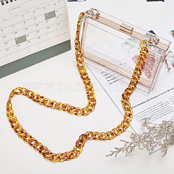 5連売り5色手作りアクリルカーブチェーン  天然石風  合金スプリングゲートリング付き  ミックスカラー  リンク：23x16.5x5mm  39.37インチ（1m）/連  1本/色&nbsp;AJEW-PH0001-88