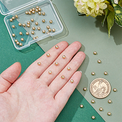真鍮ビーズ60個  内側のゴム  スライダービーズ  長持ちメッキ  ロンデル  18KGP本金メッキ  4x3mm  穴：1mm&nbsp;KK-PH0012-58G-03