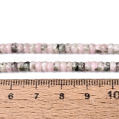 天然石ロードナイトビーズ連売り  ロンデル  多面カット  4x2~2.5mm  穴：0.7~1mm  約156~162個/連  14.76~15.16インチ（37.5~38.5cm）&nbsp;G-Q606-46A-15